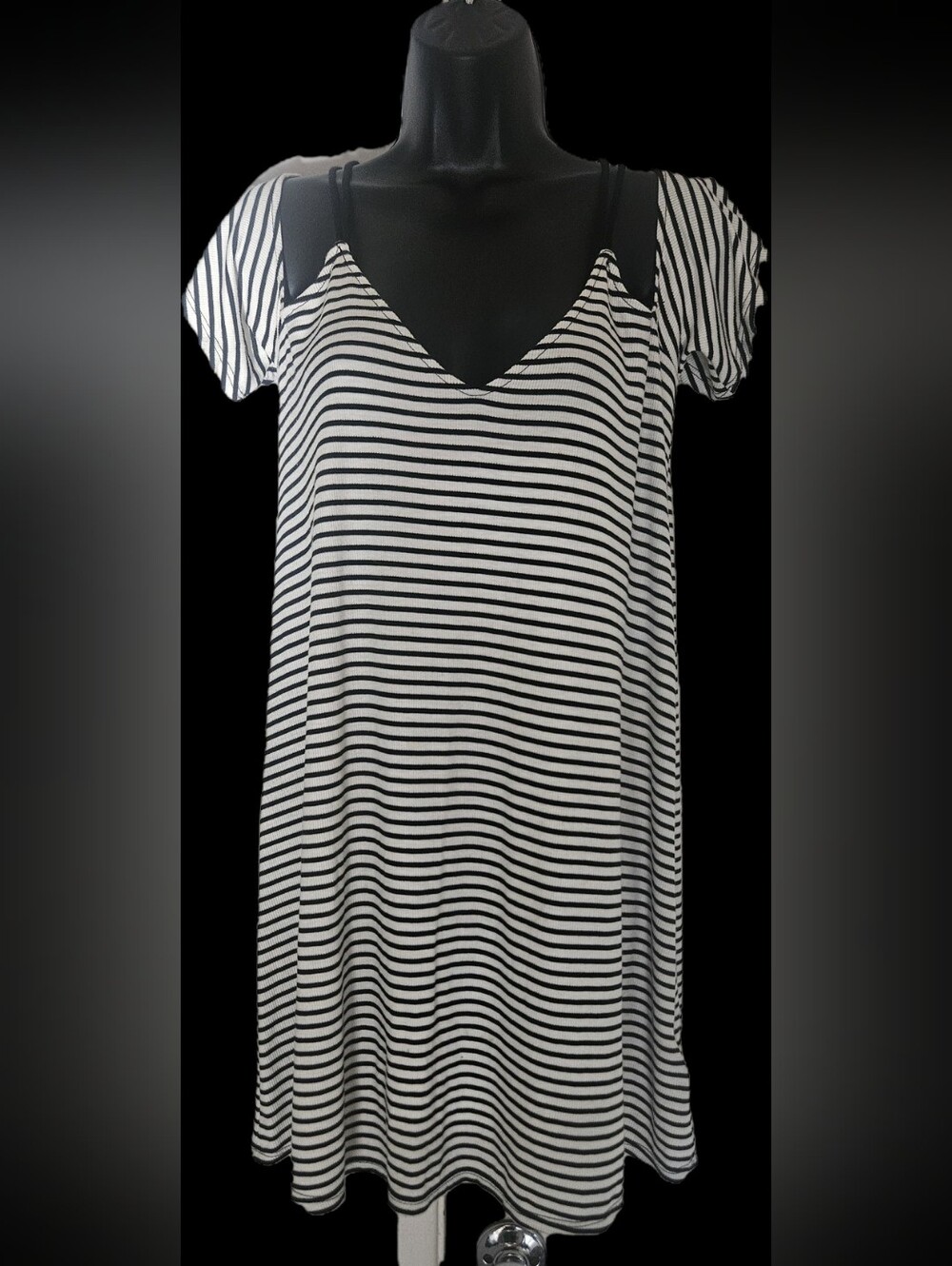 Urban Outfitters Silence & Noise Blk & White Stripe Beach Cover-up/dress